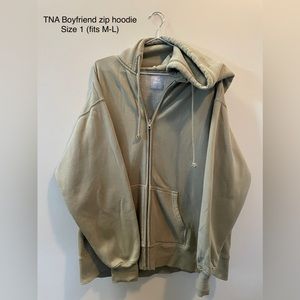TNA Fleece Boyfriend Zip Hoodie- Size 1